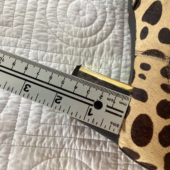 Isaac Mizrahi Cheetah Print Ankle Boots Size 8.5 Block Heels calf hair - Picture 6 of 11